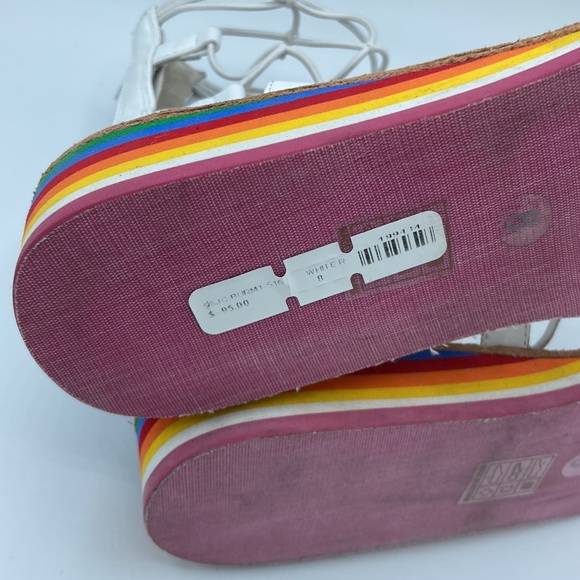 JEFFREY CAMPBELL BURMA White Rainbow Wedge Gladiator Sandal Size 8M - Picture 16 of 16